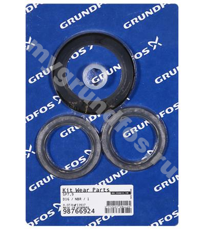 Kit, Wear Parts SP7/9, D16, NBR, 1 stg
