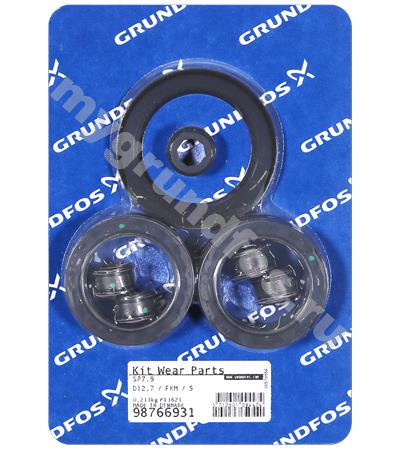 Kit, Wear Parts SP7/9, D12,7, FKM, 5 stg